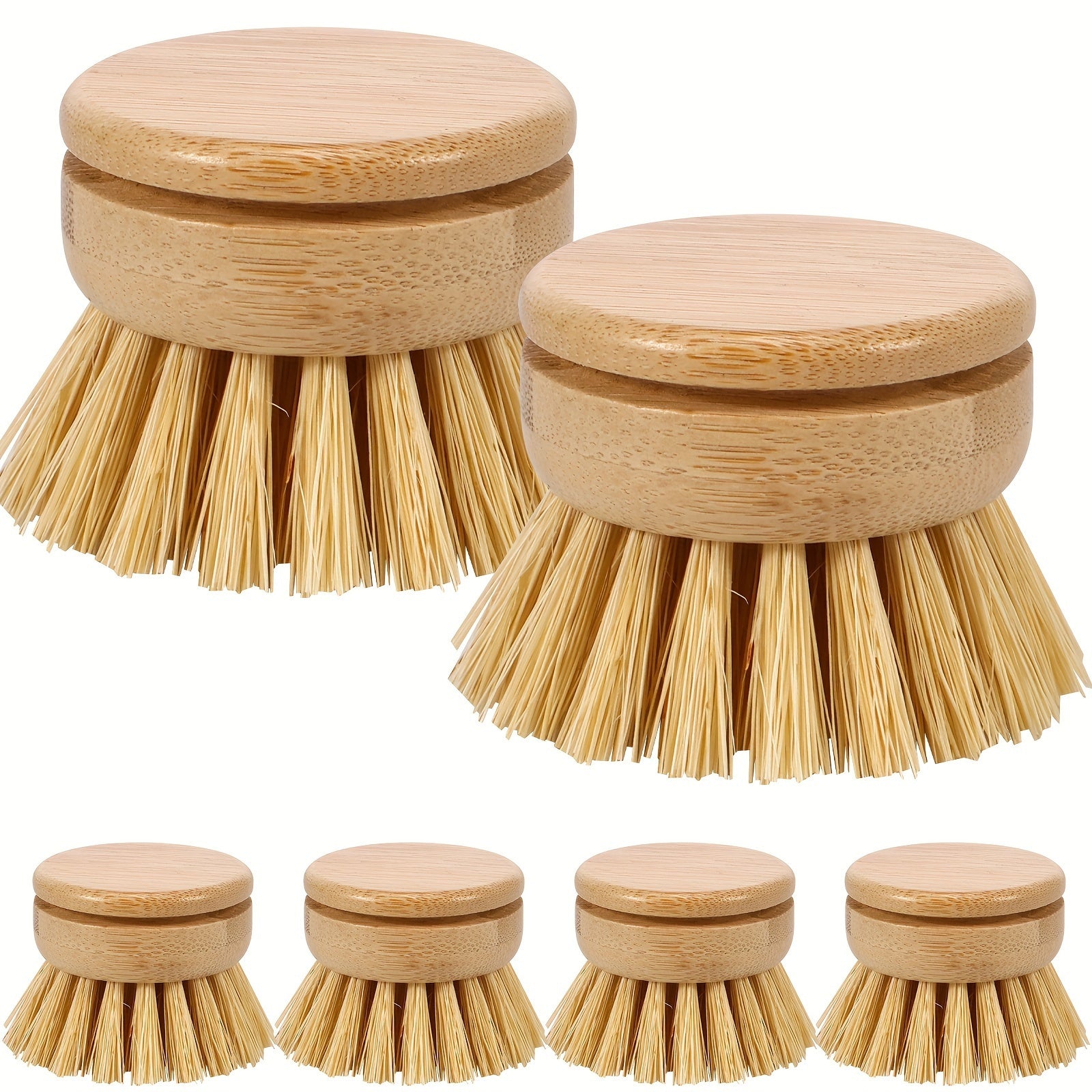 Bamboo Bowl Brush Heads (6-Pack)