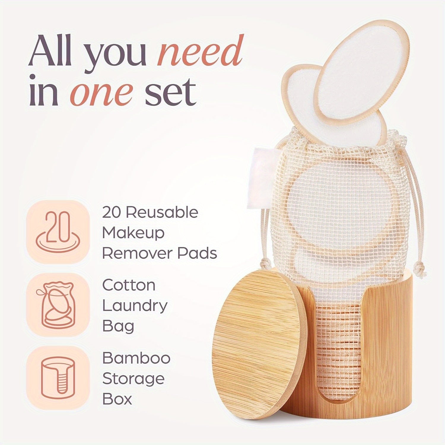 Reusable Makeup Remover Pads Set
